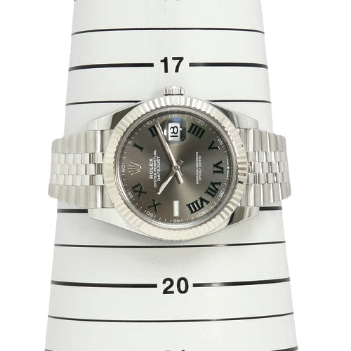 126334 デイトジャスト 41 WG/SS ランダム番 自動巻き スレート ローマン ジュビリー ブレスレット 2021年9月購入 グレー シルバー